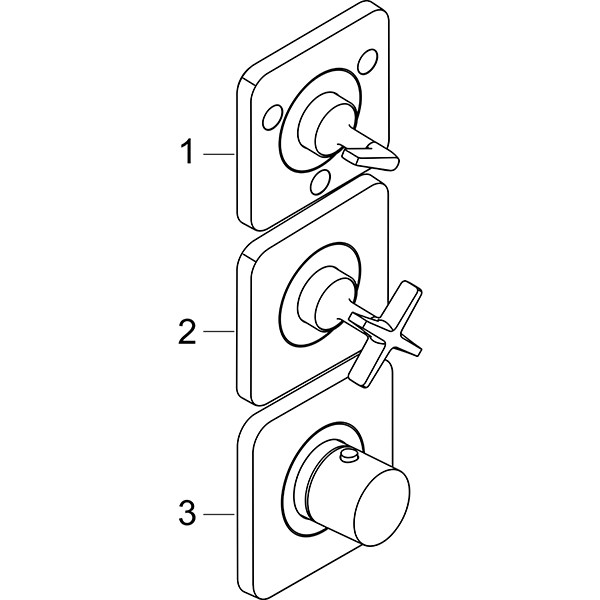 Hansgrohe Thermostatmodul Unterputz Axor Citterio E Fertigset 3 Verbraucher chrom
