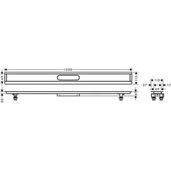 Hansgrohe uBox universal Installationsset 1200 mm für befliesbare Duschrinnen