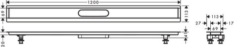 Hansgrohe uBox universal Installationsset 1200 mm für befliesbare Duschrinnen