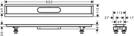 Hansgrohe uBox universal Installationsset 800 mm für befliesbare Duschrinnen