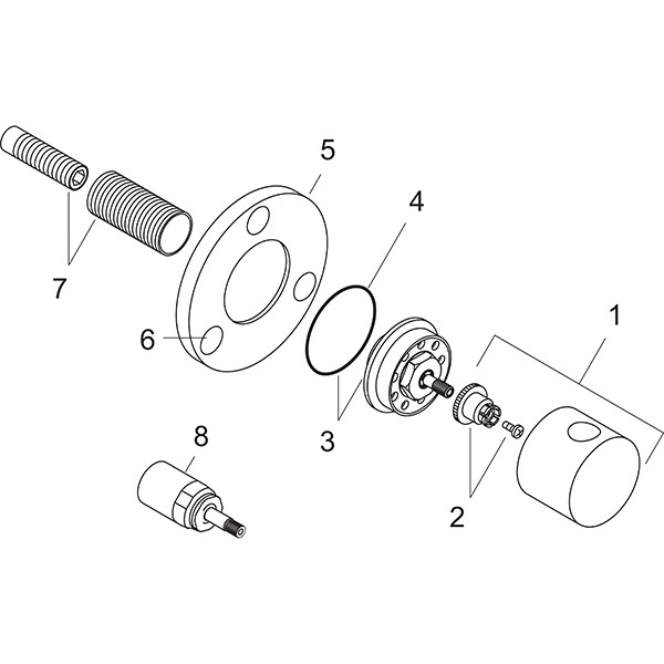 Hansgrohe Umstellung Quattro/Trio Fertigset chrom zylindrischer Griff