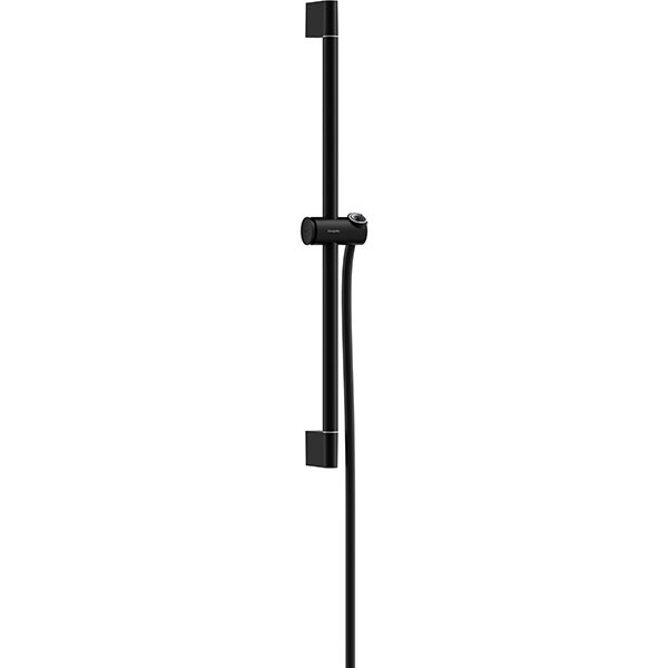Hansgrohe Unica Brausestange Pulsify S 65 cm mit Push Handbrausehalter und Isiflex Brauseschlauch 160 cm Mattschwarz