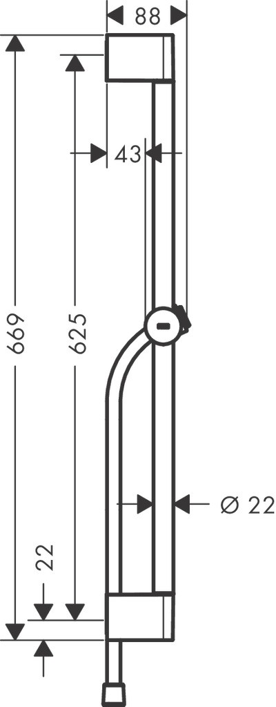 Hansgrohe Unica Brausestange Pulsify S 65 cm mit Push Handbrausehalter und Isiflex Brauseschlauch 160 cm Mattschwarz
