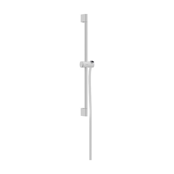 Hansgrohe Unica Brausestange Pulsify S 65 cm mit Push Handbrausehalter und Isiflex Brauseschlauch 160 cm Mattweiß