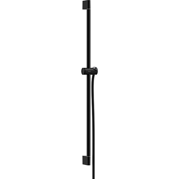 Hansgrohe Unica Brausestange Pulsify S 90 cm mit Push Handbrausehalter und Isiflex Brauseschlauch 160 cm Mattschwarz
