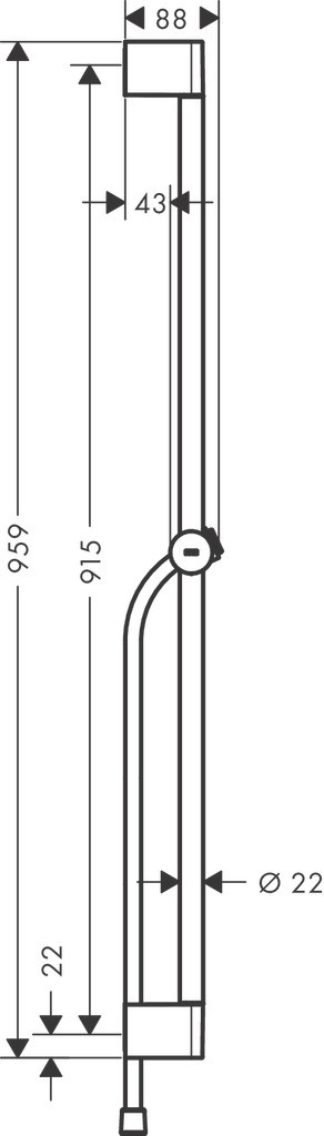 Hansgrohe Unica Brausestange Pulsify S 90 cm mit Push Handbrausehalter und Isiflex Brauseschlauch 160 cm Mattschwarz