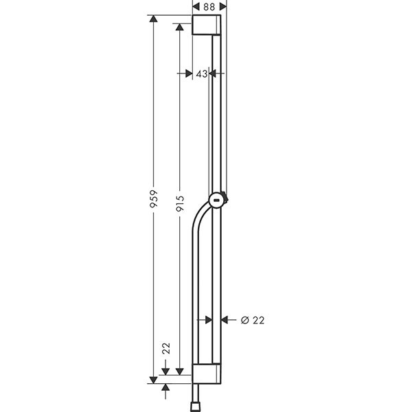 Hansgrohe Unica Brausestange Pulsify S 90 cm mit Push Handbrausehalter und Isiflex Brauseschlauch 160 cm Mattschwarz