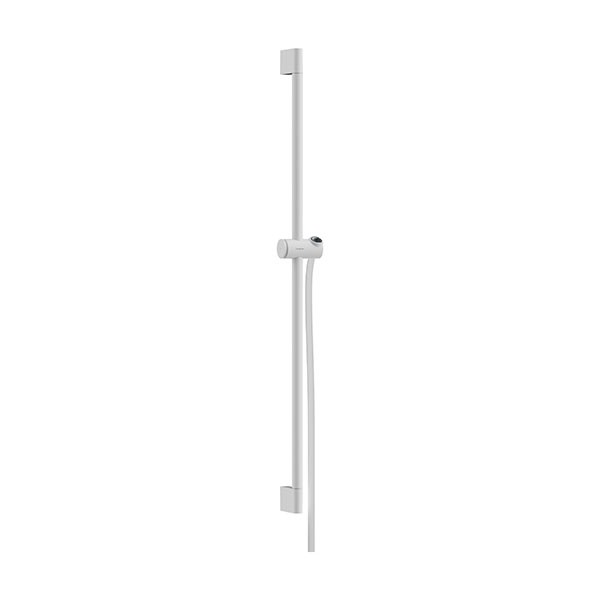 Hansgrohe Unica Brausestange Pulsify S 90 cm mit Push Handbrausehalter und Isiflex Brauseschlauch 160 cm Mattweiß