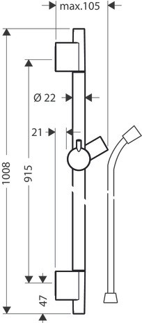 Hansgrohe Brausenstange Unica'S Puro 900mm brushed bronze 