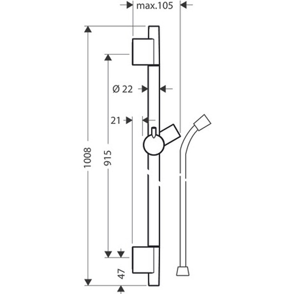 Hansgrohe Brausenstange Unica'S Puro 900mm brushed black chrome 
