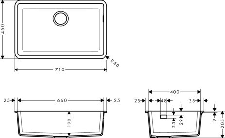 Hansgrohe Unterbauspüle 660 S510-U660 GS