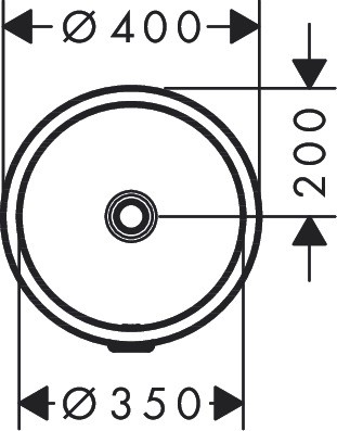 Hansgrohe Unterbauwaschtisch Xuniva S 350x350mm o.Hahnloch m.Überlauf weiß