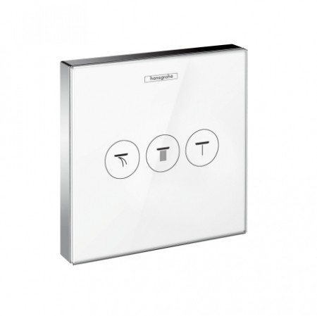 HG Ventil Unterputz ShowerSelect Glas 3 Verbraucher weiss/chrom