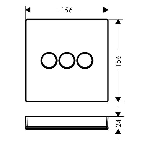 Hansgrohe Ventil, Unterputz ShowerSelect Glas, 3 Verbraucher, weiss/chrom
