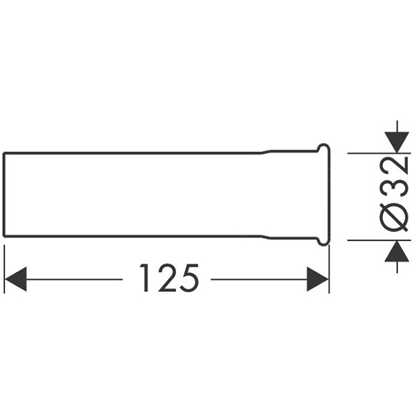 Hansgrohe Verlängerungsrohr aufgeweitet DN32 125mm chrom
