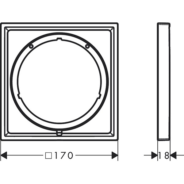 Hansgrohe Verlängerungsrosette eckig 5 mm Mattweiß