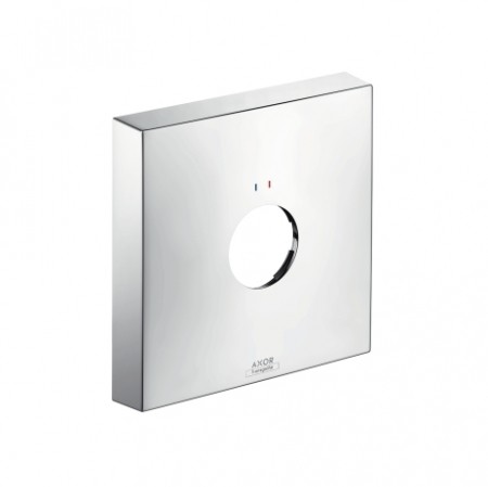 Hansgrohe Verlängerungsrosette eckig rot/blau 1-Loch chrom