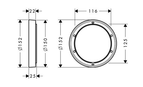HG Verlängerungsrosette für iBox universal d:150mm BBC