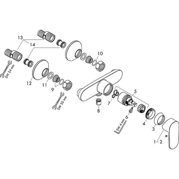 Hansgrohe Brausenmischer Aufputz Vernis Blend chrom