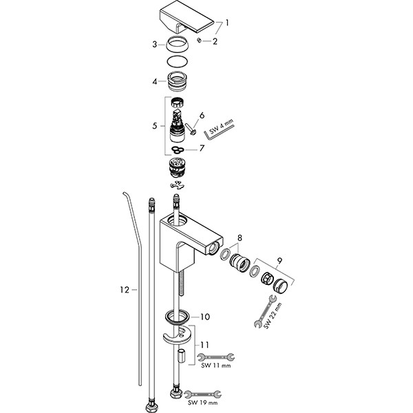 Hansgrohe Bidetmischer Vernis Shape chrom 