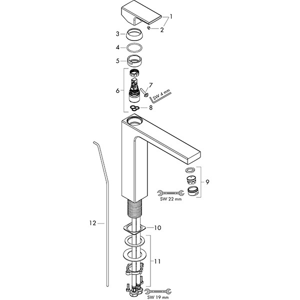 HG Waschtischmischer 190 Vernis Shape chrom