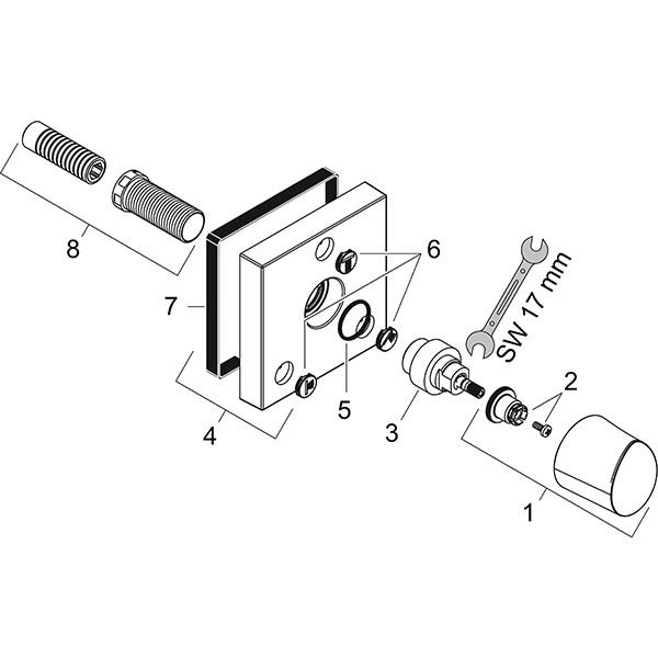 Hansgrohe Vierwegeumstellung UP Axor Starck Organic Quattro/Trio F-Set chrom