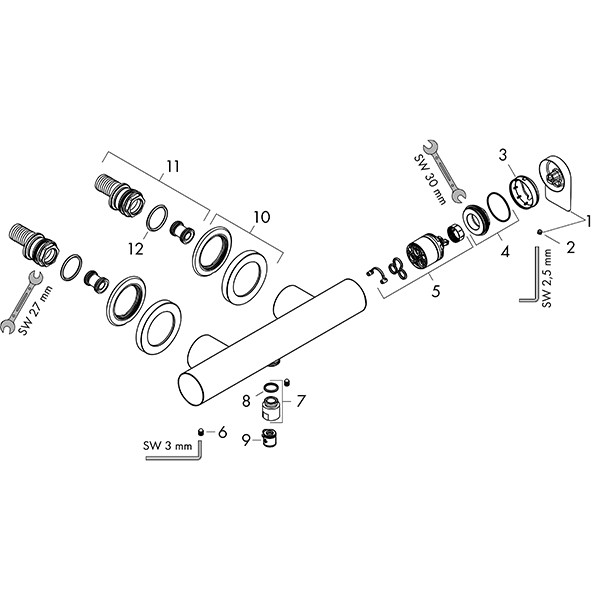 Hansgrohe Brausenmischer Aufputz Vivenis mattschwarz