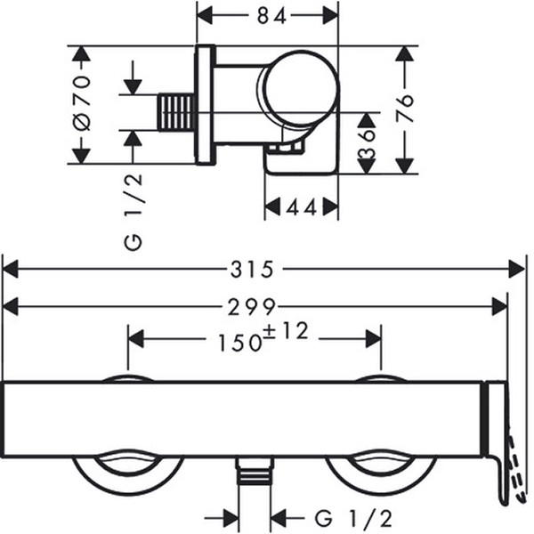 Hansgrohe Brausenmischer Aufputz Vivenis mattweiss