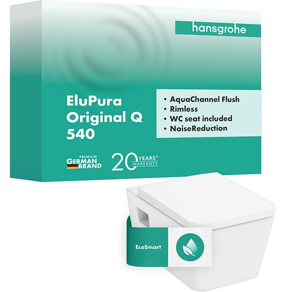 Hansgrohe Wand WC Set EluPura Or.Q 540 mm ACF mit WC Sitz weiß