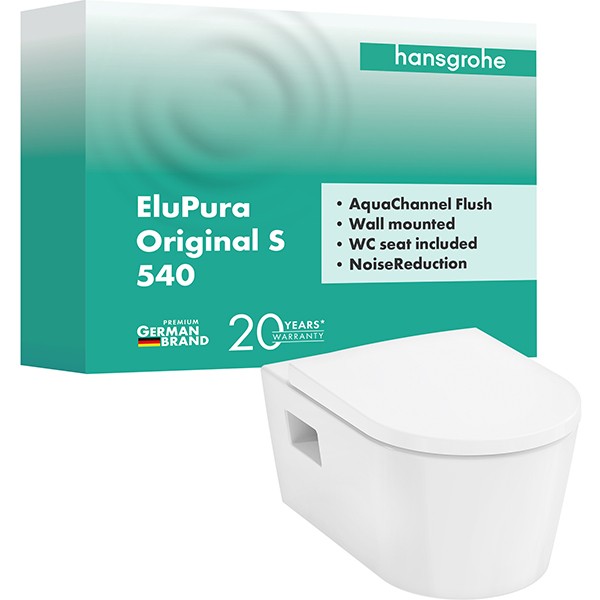 Hansgrohe Wand WC Set EluPura Original S540 mm ACF WC-Sitz m.Sc./QR we