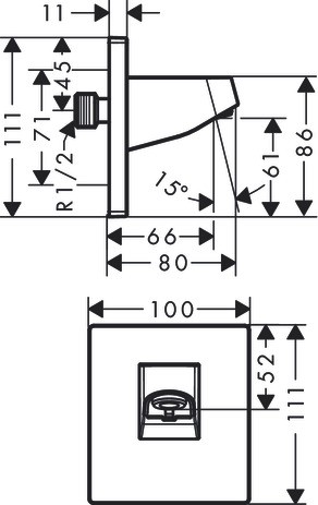 HG Wandanschluss Pulsify für Kopfbrause 105 mattweiss