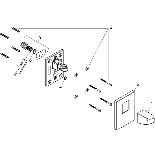 HG Wandanschluss Pulsify für Kopfbrause 105 mattweiss