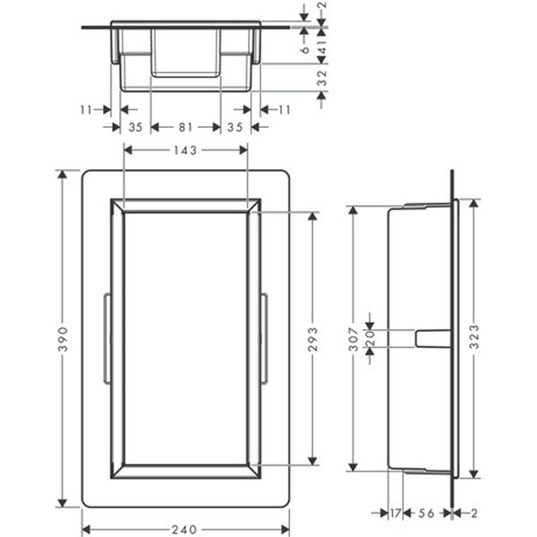 Hansgrohe Wandnische XtraStoris Original m.Rahmen 300x150x70mm Betongrau
