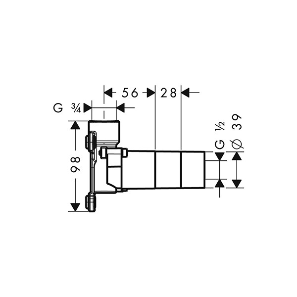 Hansgrohe Wanneneinlauf AXOR Massaud Grundset 