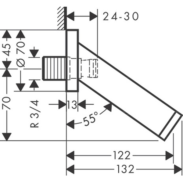 Hansgrohe Wanneneinlauf Axor Starck DN20 chrom  