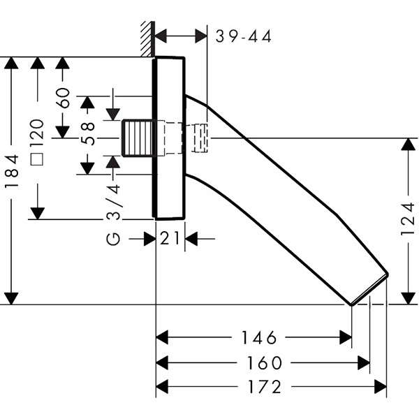 Hansgrohe Wanneneinlauf Axor Starck Organic DN20 chrom