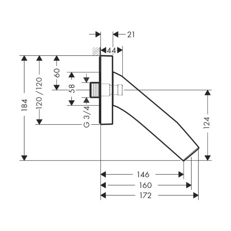Hansgrohe Wanneneinlauf Axor Starck Organic DN20 chrom