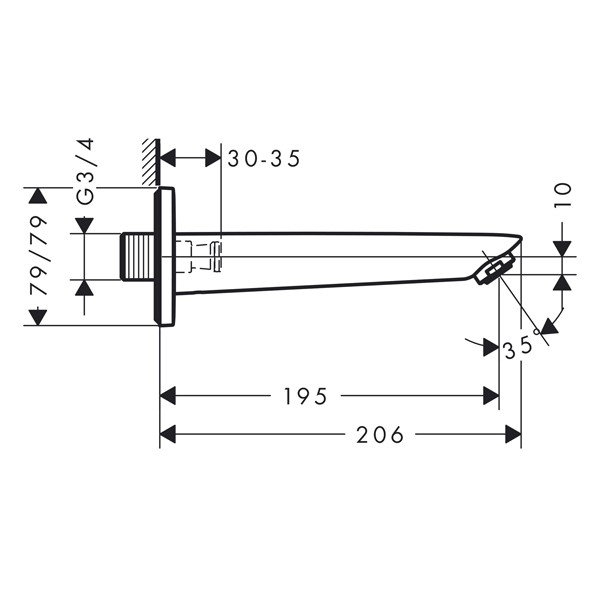 HG Wanneneinlauf Logis DN20 chrom  