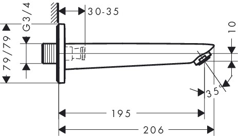 Hansgrohe Wanneneinlauf DN20 chrom  
