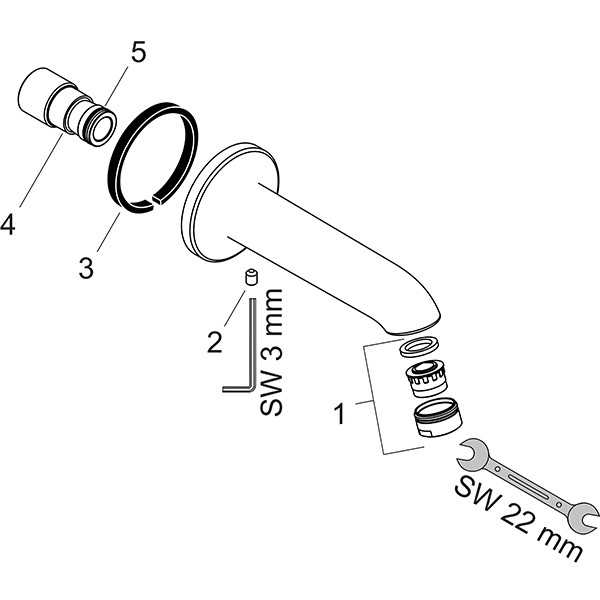 Hansgrohe Wanneneinlauf E/S DN20 chrom 