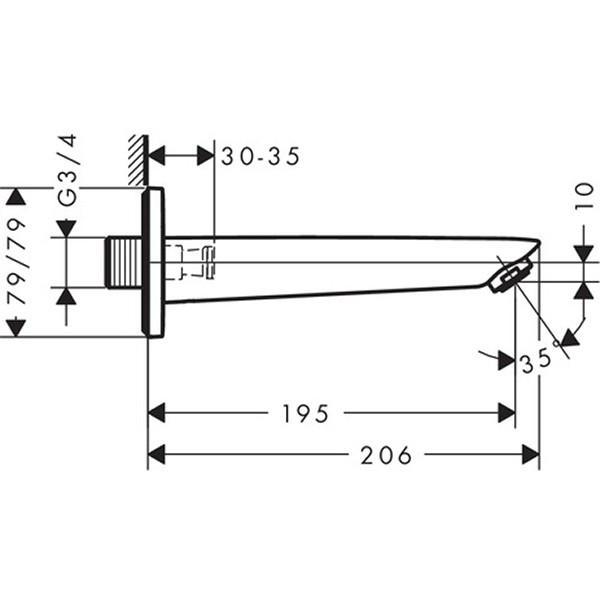 Hansgrohe Wanneneinlauf Logis DN20 mattschwarz  