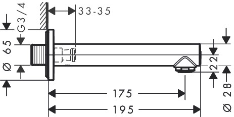 Hansgrohe Wanneneinlauf Talis S chrom  