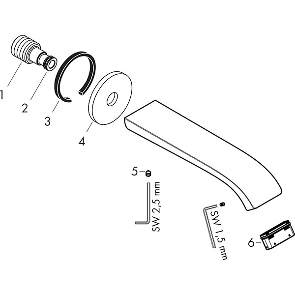 HG Wanneneinlauf Vivenis mattweiss  
