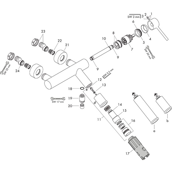 Hansgrohe Wannenmischer Aufputz AXOR Starck DN15 chrom