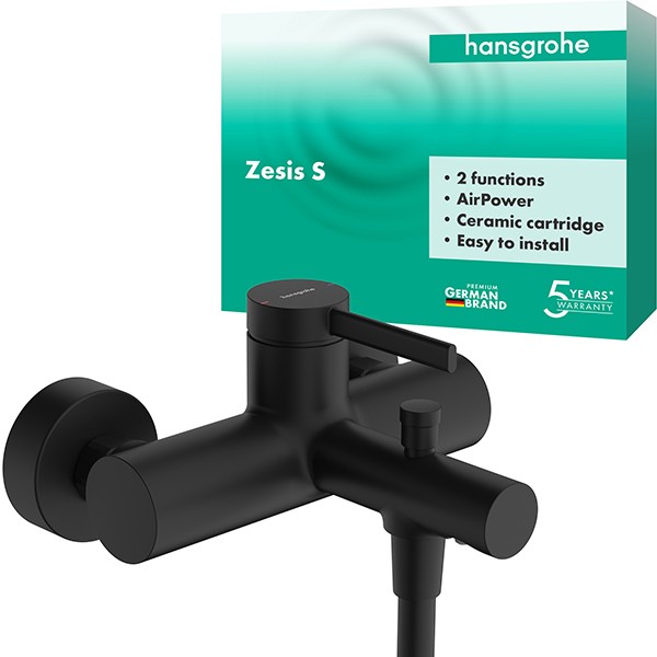 Hansgrohe Wannenmischer Aufputz Zesis S  mattschwarz