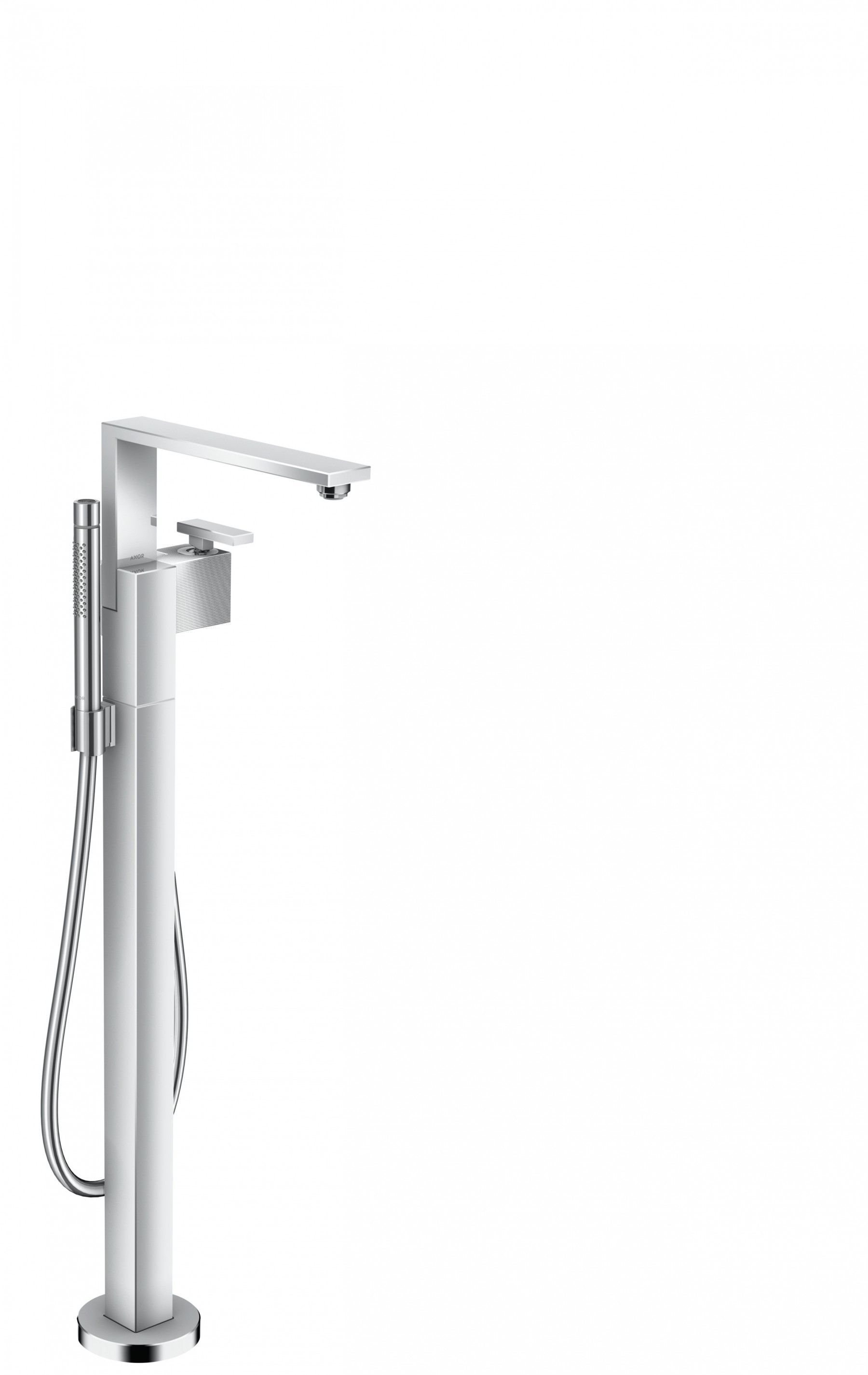 Hansgrohe Wannenmischer Axor Edge Fertigset zur Bodenmontage Diamantschliff chrom