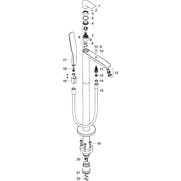 Hansgrohe Wannenmischer Metris Fertigset zur Bodenmontage chrom