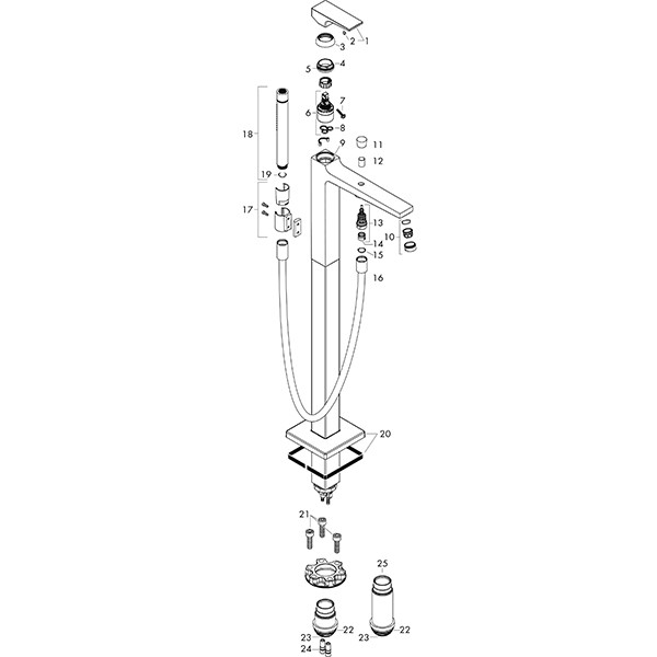 Hansgrohe Wannenmischer Metropol Fertigset zur Bodenmontage mattschwarz 32532670
