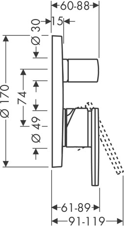 Hansgrohe Wannenmischer Unterputz AXOR Citterio Fertigset chrom