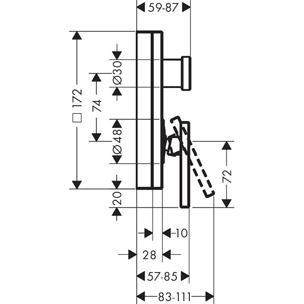 Hansgrohe Wannenmischer Unterputz Axor Edge Fertigset chrom